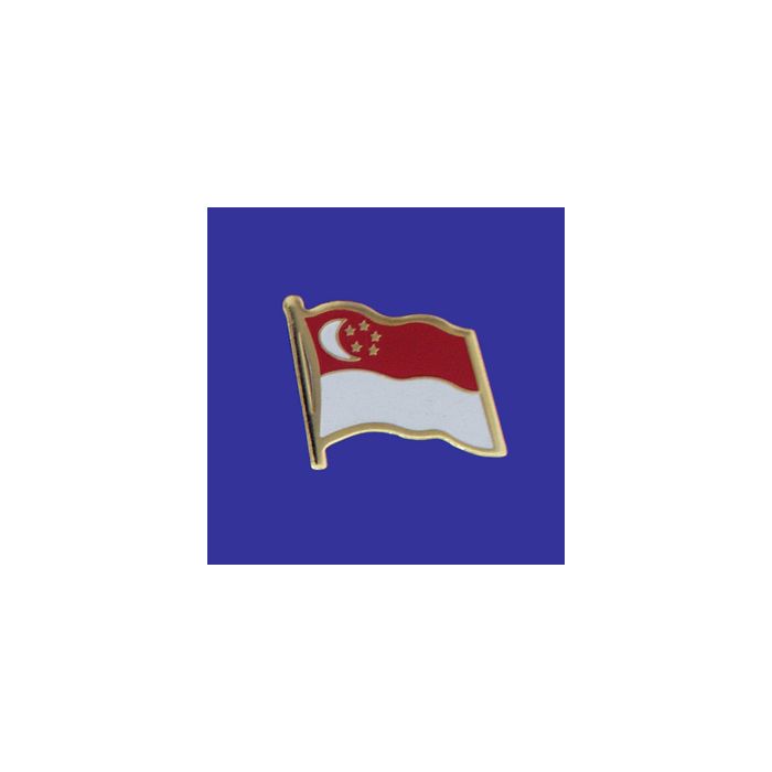Singapore Lapel Pin (Single Waving Flag)