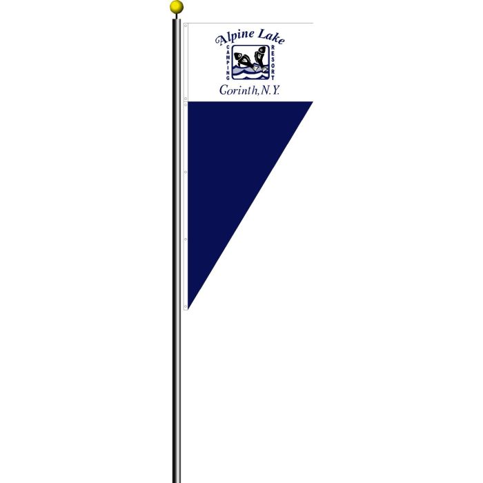 Spike flag displayed with standard flag on flagpole