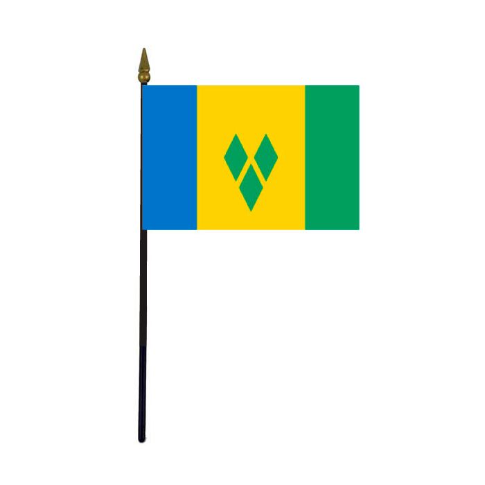 St. Vincent & The Grenadines Stick Flag - 4x6"