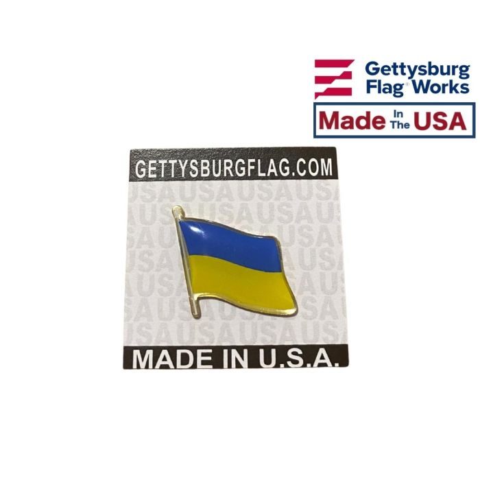 Ukraine Lapel Pin (Single Waving Flag)