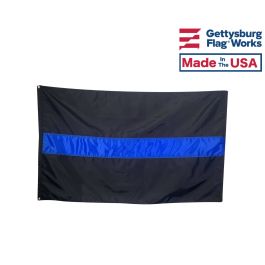 Thin Blue Line Polizeiflagge – 90x150 Cm, Bestickt, UV-geschützt, Aus Polyester