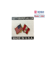 Peru (Seal Design) Lapel Pin (with US Flag) 