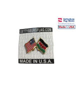 Kenya Lapel Pin (Double Waving with US Flag)