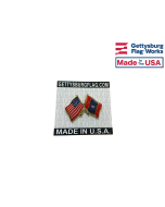 Mississippi State Flag Lapel Pin (Double Waving Flag w/USA)
