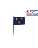 Fleur-de-lis Stick Flag (Blue 3) - 4x6"