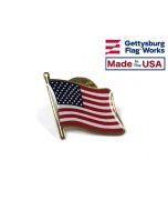 American flag waving lapel pin 