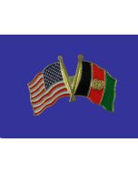 Afghanistan Lapel Pin (Double Waving Flag w/USA)