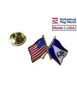 American Samoa Lapel Pin (with US Flag)
