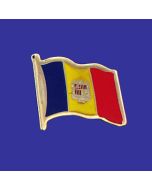Andorra (seal design) Lapel Pin (Single Waving Flag)