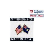 Anguilla Lapel Pin (Double Waving Flag w/USA)