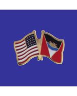 Antigua & Barbuda Lapel Pin (Double Waving Flag w/USA)