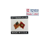 Arkansas State Flag Lapel Pin (Double Waving Flag w/USA)