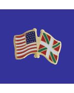 Basque Country Lapel Pin (Double Waving Flag w/USA)