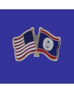 Belize Lapel Pin (Double Waving Flag w/USA)