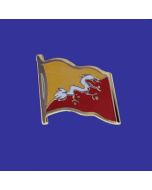Bhutan Lapel Pin (Single Waving Flag)
