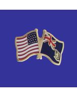 British Virgin Islands Lapel Pin (Double Waving Flag w/USA)