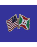Burundi Lapel Pin (Double Waving Flag w/USA)