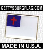 Christian Lapel Pin (Single Rectangle Flag)
