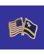 Curacao Lapel Pin (Double Waving Flag w/USA)