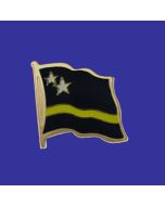 Curacao Lapel Pin (Single Waving Flag)