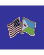 Djibouti Lapel Pin (Double Waving Flag w/USA)