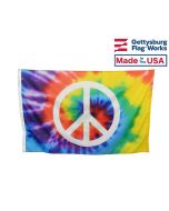 Tie Dye Peace Sign Flag