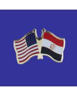 Egypt Lapel Pin (Double Waving Flag w/USA)