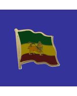 Ethiopia (lion design) Lapel Pin (Single Waving Flag)