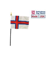 Faroe Islands Stick Flag Made in the USA by Gettysburg Flag Works