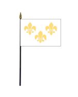 Fleur-de-lis Stick Flag (White 3) - 4x6"