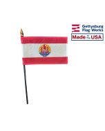 French Polynesia Stick Flag Made in the USA by Gettysburg Flag Works
