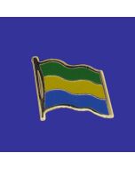 Gabon Lapel Pin (Single Waving Flag)