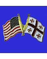 Georgia Republic Lapel Pin (Double Waving Flag w/USA)