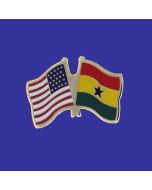 Ghana Lapel Pin (Double Waving Flag w/USA)
