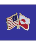 Greenland Lapel Pin (Double Waving Flag w/USA)