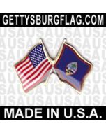 Guam Lapel Pin (Double Waving Flag w/USA)