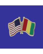 Guinea Lapel Pin (Double Waving Flag w/USA)
