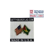 Guyana Lapel Pin (Double Waving Flag w/USA)