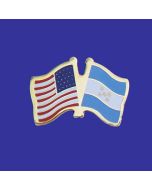 Honduras Lapel Pin (Double Waving Flag w/USA)