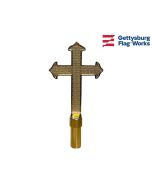 Fancy Metal Gold Cross Flagpole Finial Topper