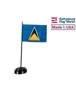 St. Lucia Stick Flag - 4x6"