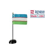 Uzbekistan Stick Flag - 4x6"