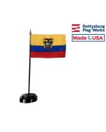 Ecuador Stick Flag (with seal) - 4x6"