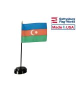 Azerbaijan Stick Flag (Orange Middle Stripe) - 4x6"