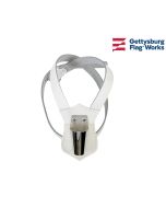 White and Chrome Leather Parade Harness Belt (Double)