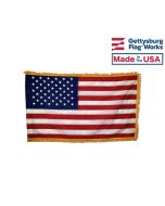 US AMERICAN INDOOR FLAG WITH FRINGE