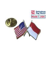 Indonesia Lapel Pin (Double Waving Flag w/USA)