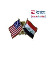 Iraq Lapel Pin (Double Waving Flag w/USA)