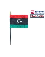Libya Stick Flag Made in the USA by Gettysburg Flag Works