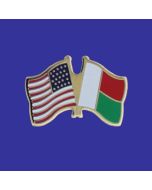 Madagascar Lapel Pin (Double Waving Flag w/USA)